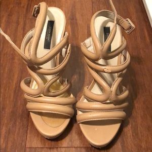 Zara strappy nude heels
